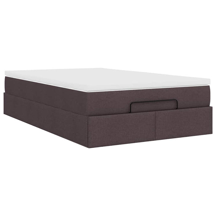 Cadru de pat otoman cu saltea țesătură maro închis 120x200 cm - WALTI WALTI