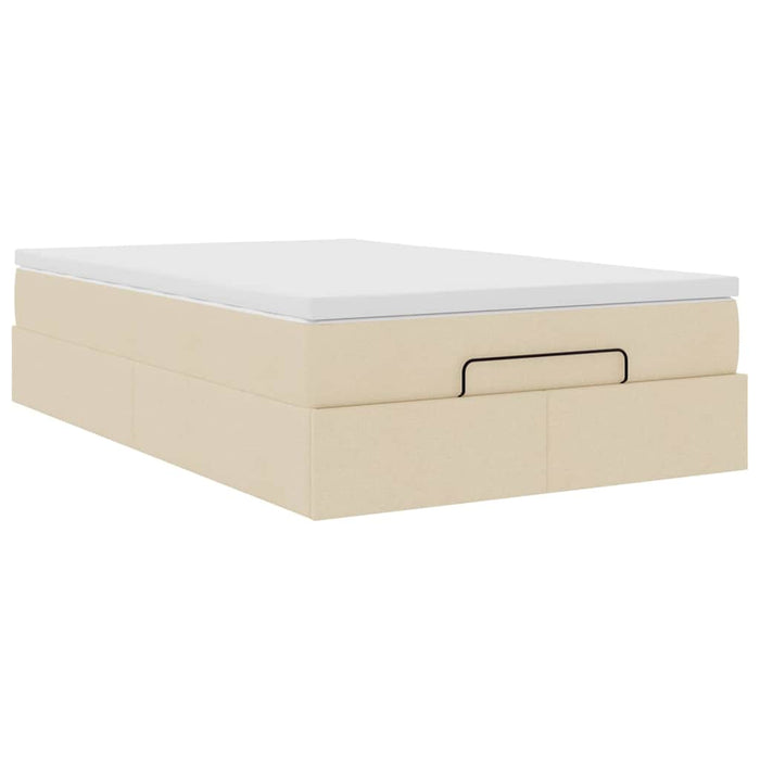 Cadru de pat otoman cu saltea crem 120x200cm stofa - WALTI WALTI