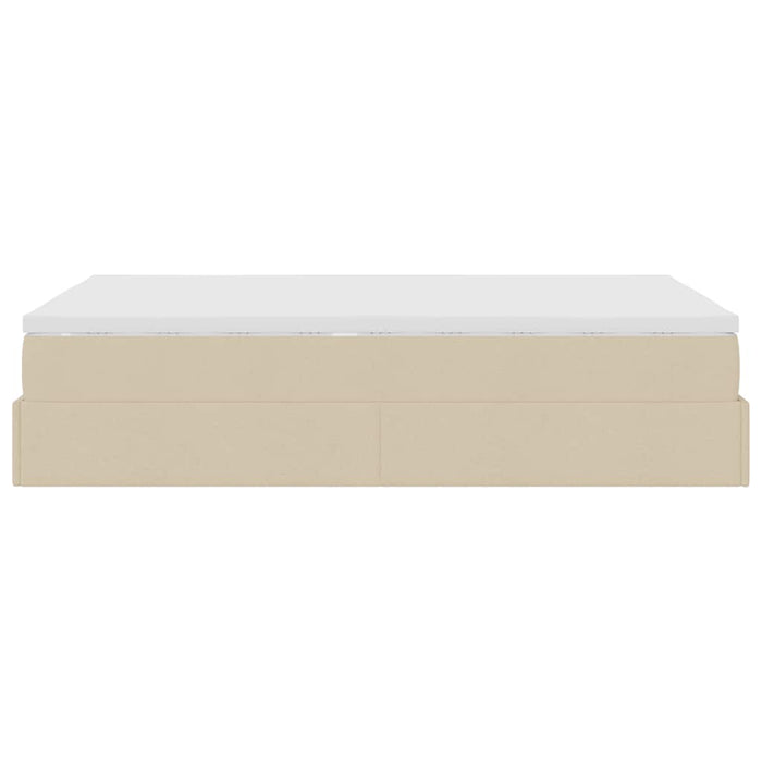 Cadru de pat otoman cu saltea crem 120x200cm stofa - WALTI WALTI