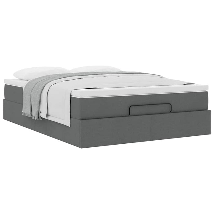 Cadru pat otoman cu saltea țesătură gri închis 140x190cm - WALTI WALTI