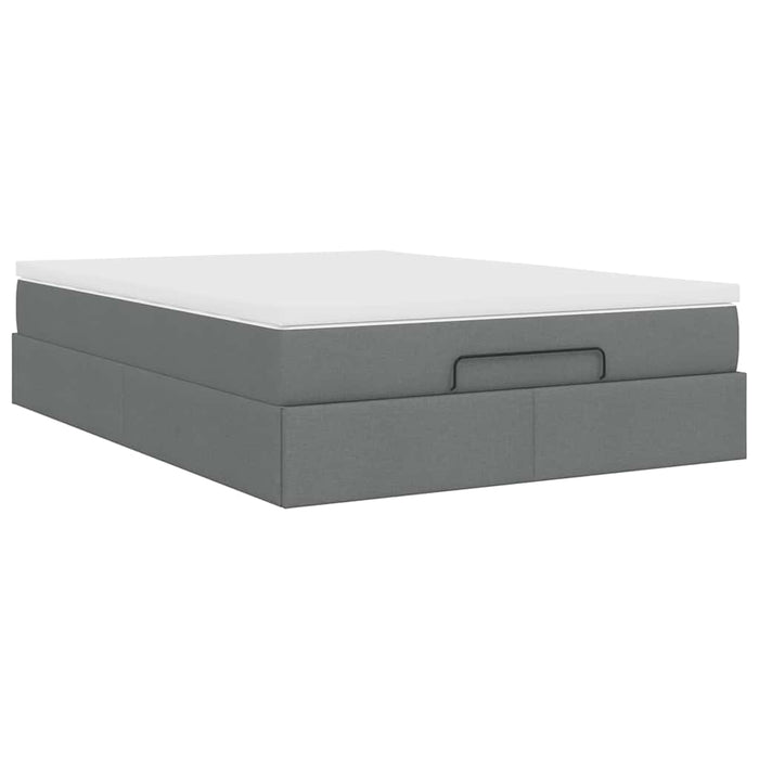 Cadru pat otoman cu saltea țesătură gri închis 140x190cm - WALTI WALTI