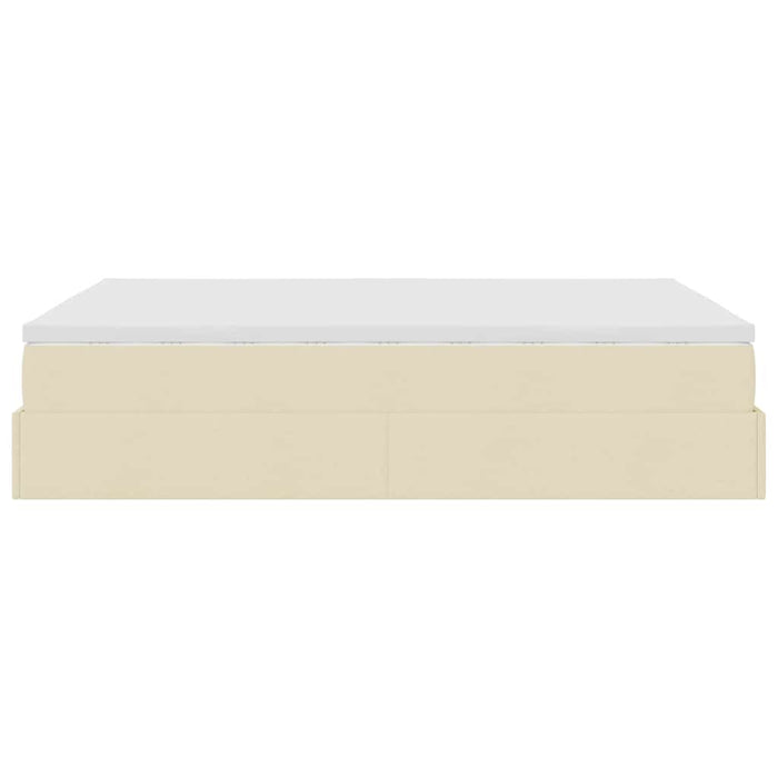 Cadru de pat otoman cu saltea crem 140x190cm stofa - WALTI WALTI