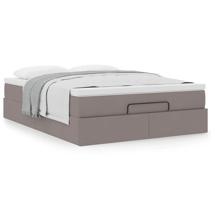 Cadru de pat otoman cu saltea Taupe 140x200cm Material WALTI