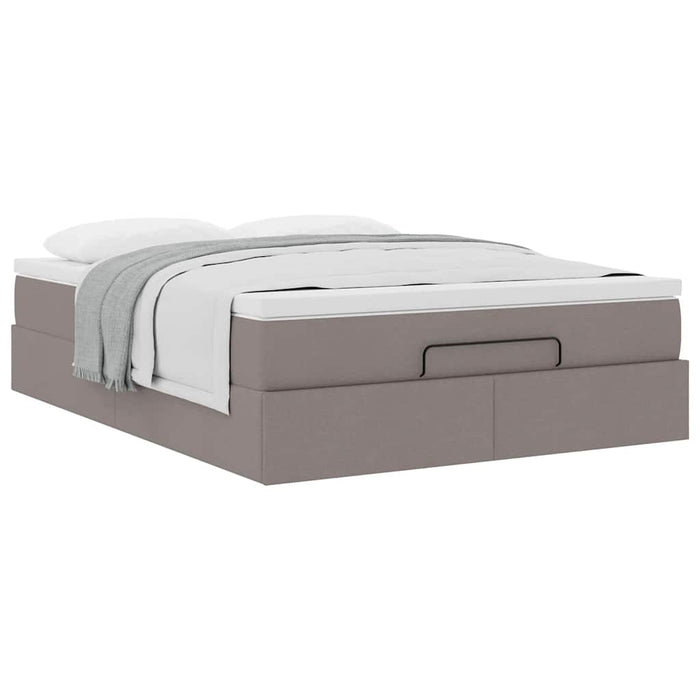 Cadru de pat otoman cu saltea Taupe 140x200cm Material WALTI