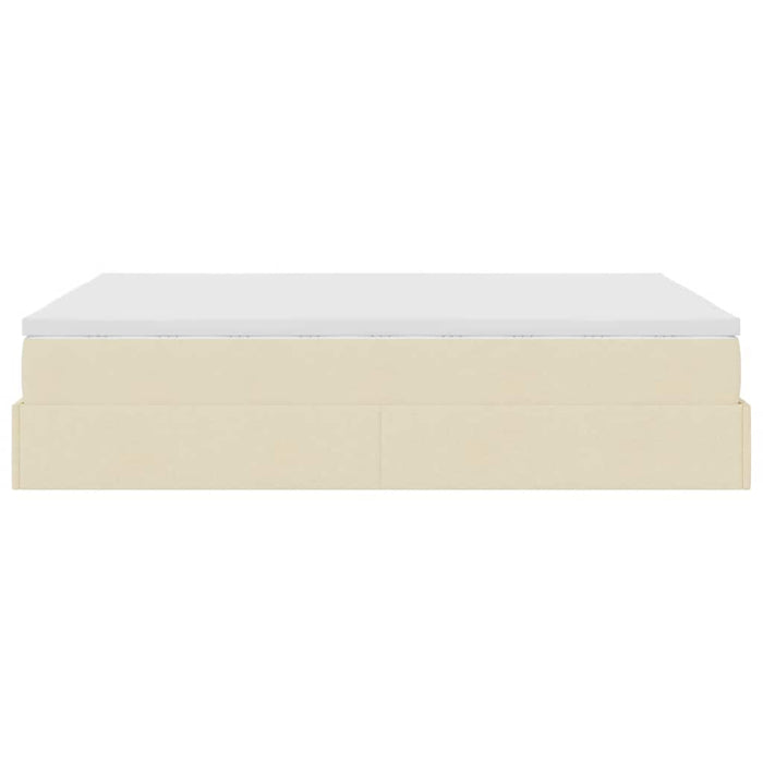 Cadru de pat otoman cu saltea crem 140x200cm stofa - WALTI WALTI