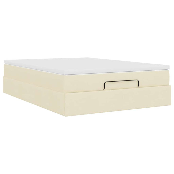 Cadru de pat otoman cu saltea crem 140x200cm stofa - WALTI WALTI