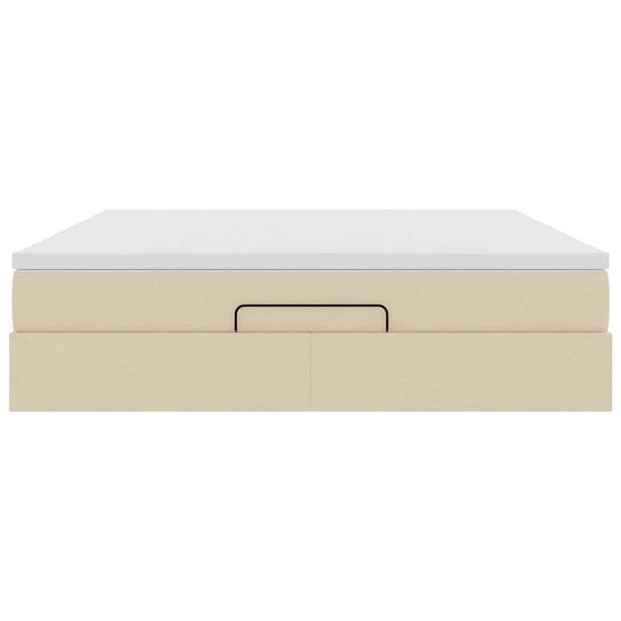 Cadru de pat otoman cu saltea crem 160x200cm stofa - WALTI WALTI