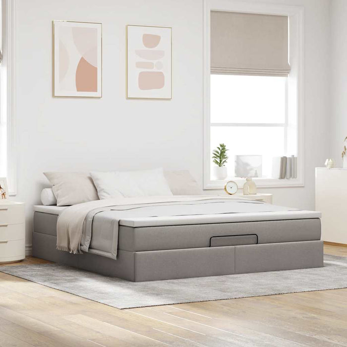 Cadru de pat otoman cu saltea Taupe 180x200cm Material - WALTI WALTI