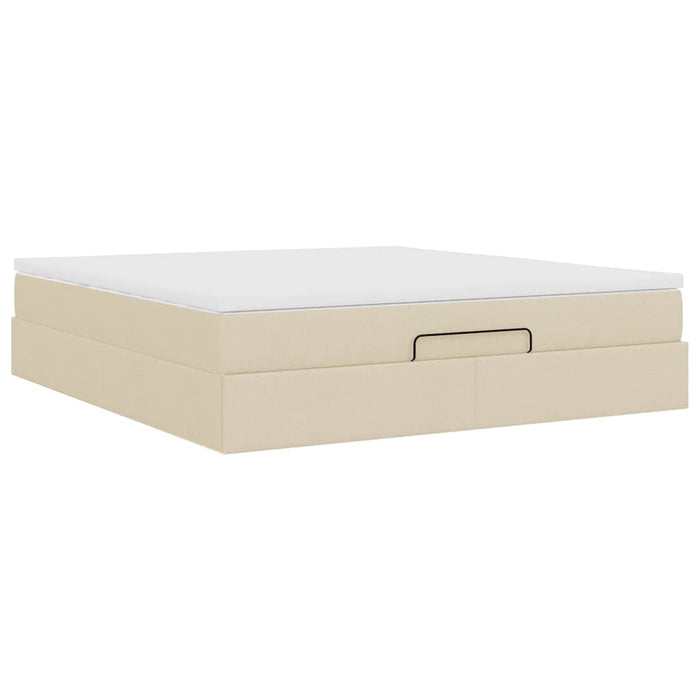 Cadru de pat otoman cu saltea crem 180x200cm stofa - WALTI WALTI