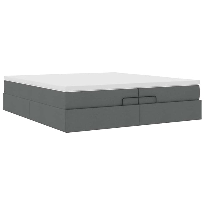 Cadru de pat otoman cu saltele țesătură gri închis 200x200cm - WALTI WALTI