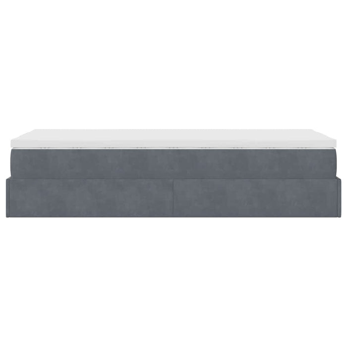 Cadru de pat otoman cu saltea catifea gri închis 90x190cm - WALTI WALTI