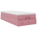 Cadru de pat otoman cu saltea, catifea roz 90x190cm - WALTI WALTI