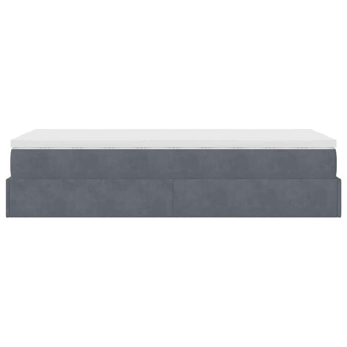 Cadru de pat otoman cu saltea catifea gri închis 90x200cm - WALTI WALTI