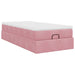 Cadru de pat otoman cu saltea, catifea roz 90x200cm - WALTI WALTI
