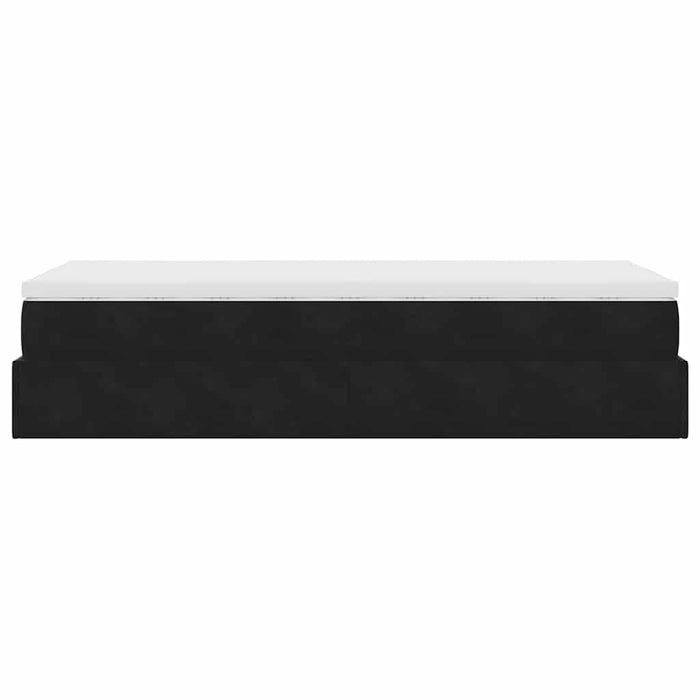 Cadru de pat otoman cu saltea, catifea neagră 100x200cm - WALTI WALTI