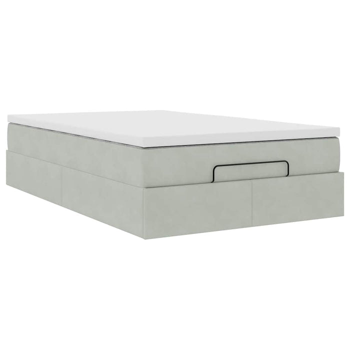 Pat otoman cu saltea Gri deschis 120x190 cm catifea - WALTI WALTI