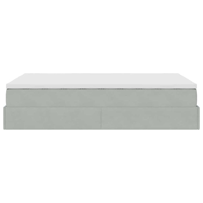 Pat otoman cu saltea Gri deschis 120x190 cm catifea - WALTI WALTI
