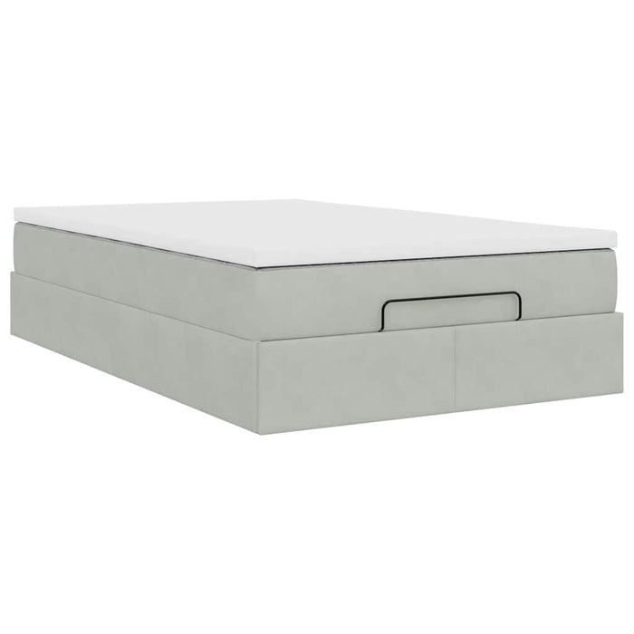 Pat otoman cu saltea Gri deschis 120x190 cm catifea - WALTI WALTI
