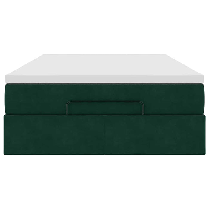 Cadru de pat otoman cu saltea verde închis 120x200cm catifea - WALTI WALTI