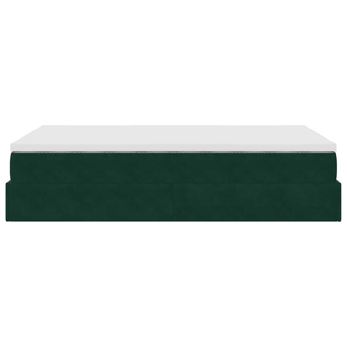 Cadru de pat otoman cu saltea verde închis 120x200cm catifea - WALTI WALTI