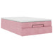 Cadru de pat otoman cu saltea, catifea roz 120x200cm - WALTI WALTI