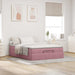 Cadru de pat otoman cu saltea roz 140x190cm catifea - WALTI WALTI