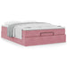 Cadru de pat otoman cu saltea roz 140x190cm catifea - WALTI WALTI
