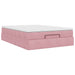 Cadru de pat otoman cu saltea roz 140x190cm catifea - WALTI WALTI