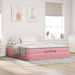 Cadru de pat otoman cu saltea roz 160x200cm catifea - WALTI WALTI