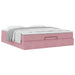 Cadru de pat otoman cu saltea roz 180x200cm catifea - WALTI WALTI