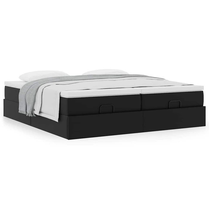 Cadru de pat otoman saltele Negru 160x200cm piele artificială WALTI