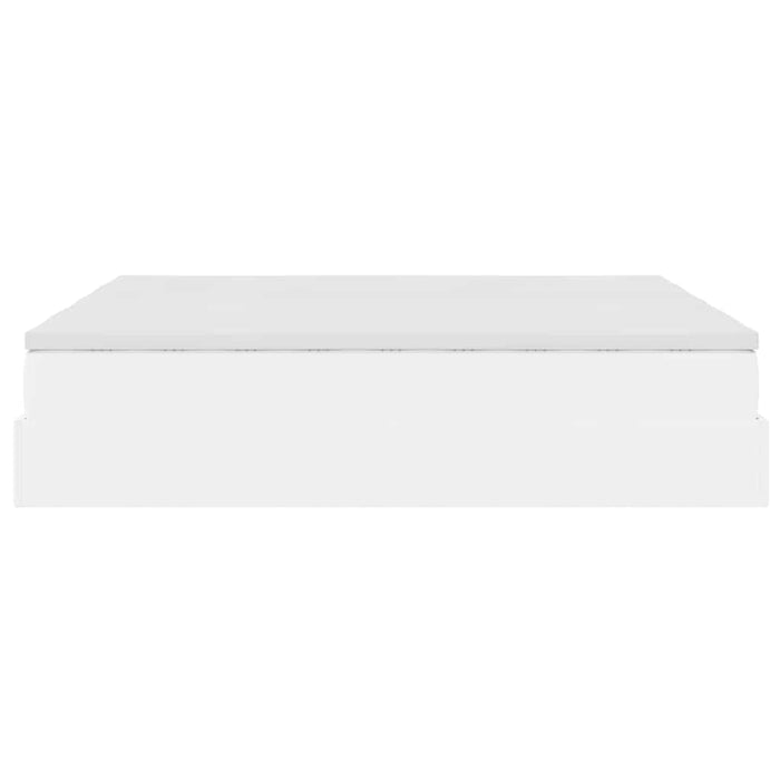 Cadru de pat otoman cu saltea alb 160x200cm piele artificială - WALTI WALTI