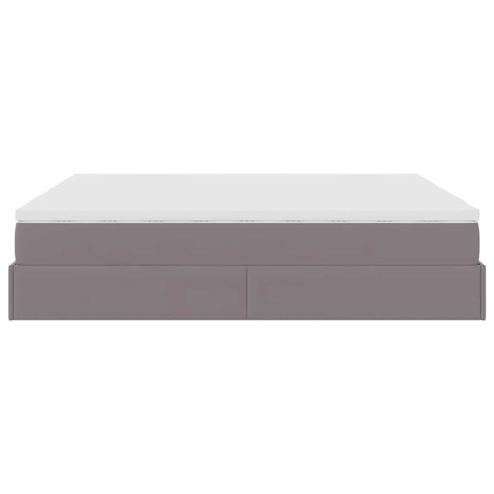 Cadru de pat otoman cu saltea gri 160x200cm piele artificială - WALTI WALTI
