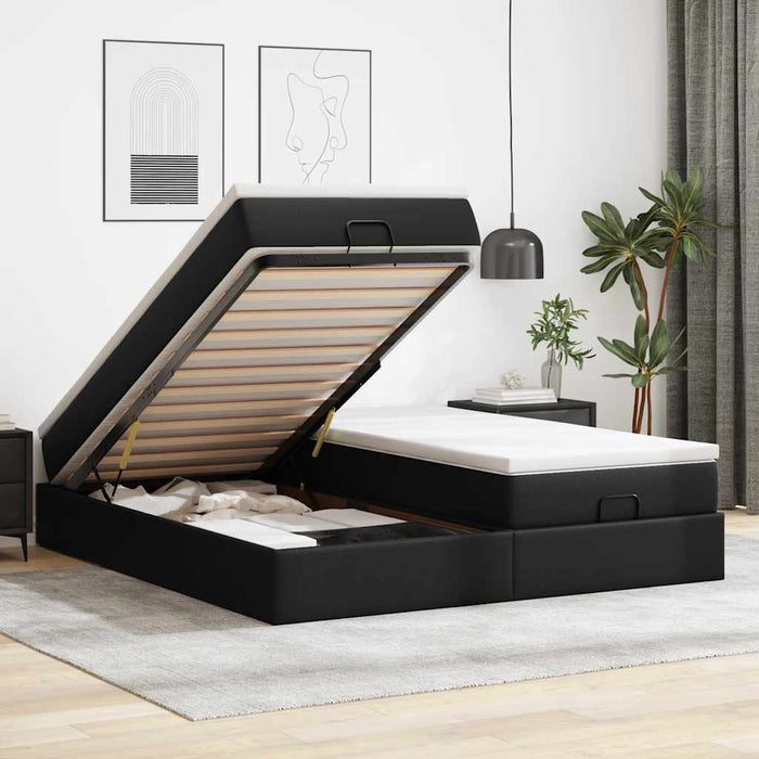 Cadru de pat otoman saltele Negru 180x200cm piele artificială - WALTI WALTI