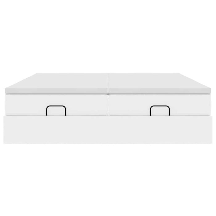 Cadru de pat otoman cu saltele alb 180x200cm piele artificială - WALTI WALTI