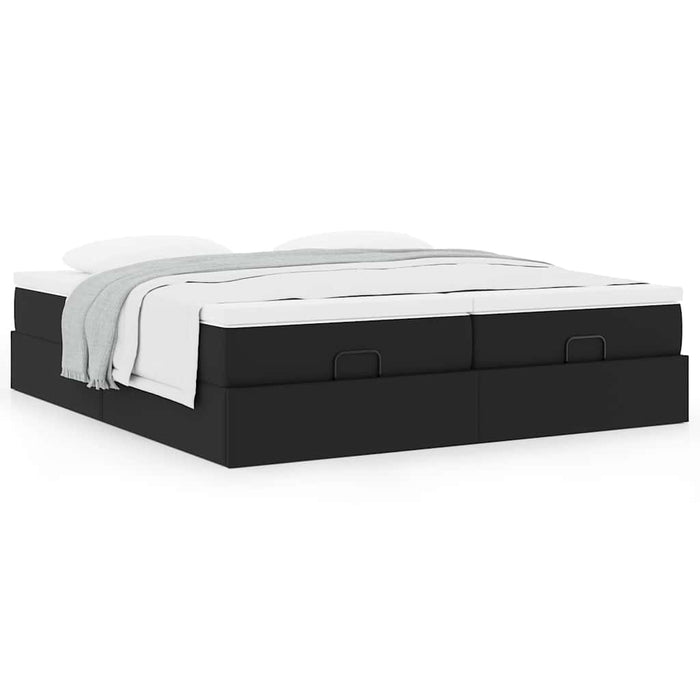 Cadru de pat otoman saltele Negru 200x200cm piele artificială - WALTI WALTI