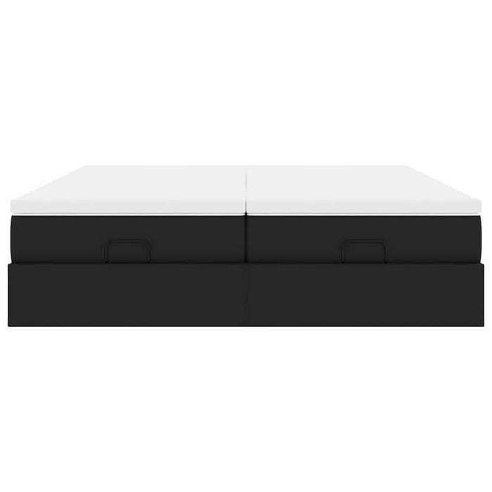 Cadru de pat otoman saltele Negru 200x200cm piele artificială - WALTI WALTI