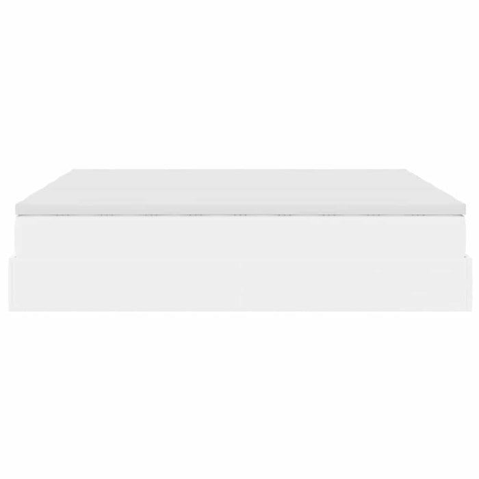 Cadru de pat otoman cu saltele alb 200x200cm piele artificială - WALTI WALTI