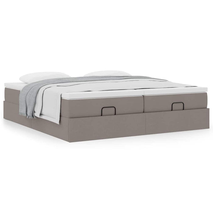 Cadru de pat otoman cu saltele Taupe 180x200cm Material - WALTI WALTI