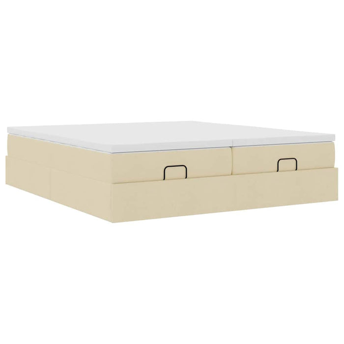 Cadru de pat otoman cu saltele crem 180x200cm stofa - WALTI WALTI