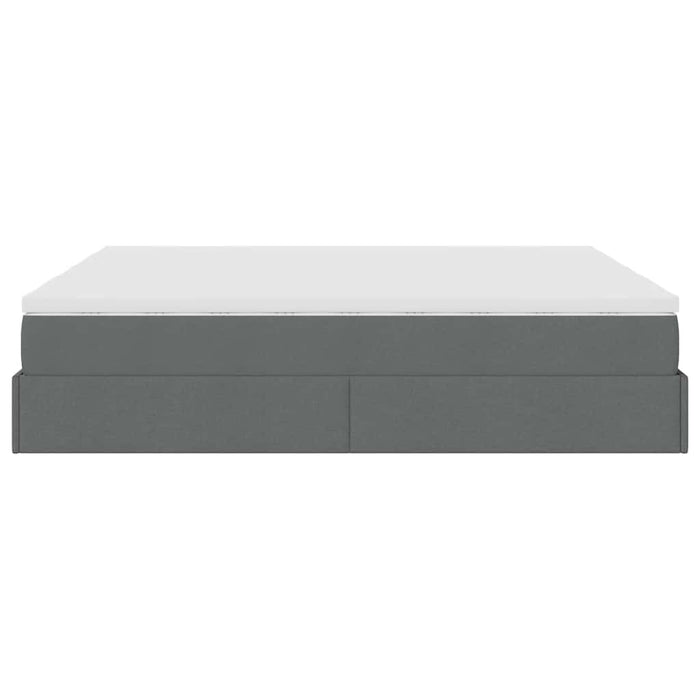 Cadru de pat otoman cu saltele țesătură gri închis 200x200cm - WALTI WALTI