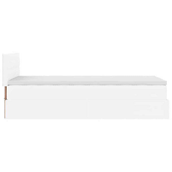 Pat otoman cu saltea, alb, 80x200cm, piele ecologică - WALTI WALTI