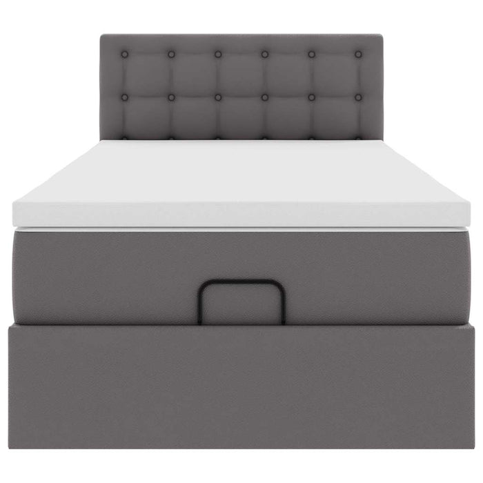Pat otoman cu saltea, gri, 80x200cm, piele ecologică - WALTI WALTI
