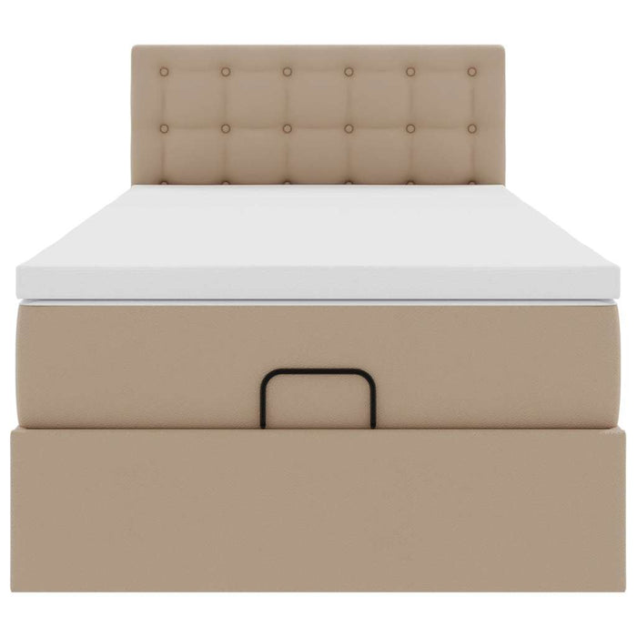 Pat otoman cu saltea, cappucino, 80x200cm, piele ecologică WALTI