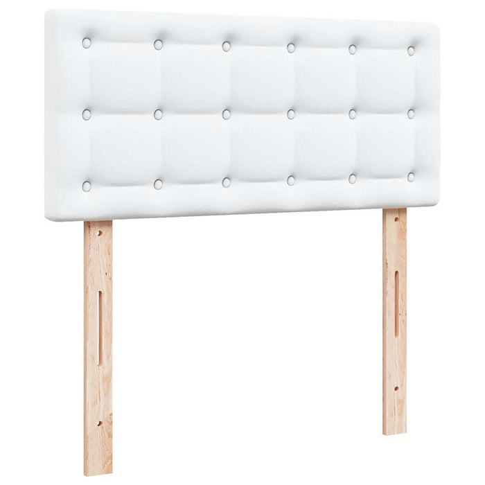 Pat otoman cu saltea, alb, 90x190cm, piele ecologică - WALTI WALTI