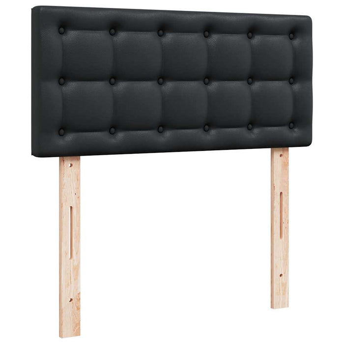 Pat otoman cu saltea, negru, 90x200cm, piele ecologică - WALTI WALTI