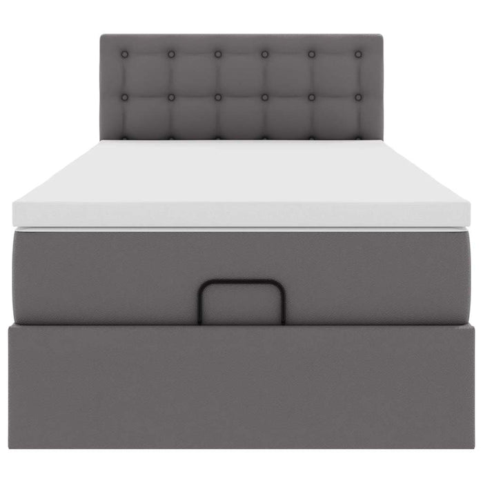 Pat otoman cu saltea, gri, 100x200cm, piele ecologică - WALTI WALTI