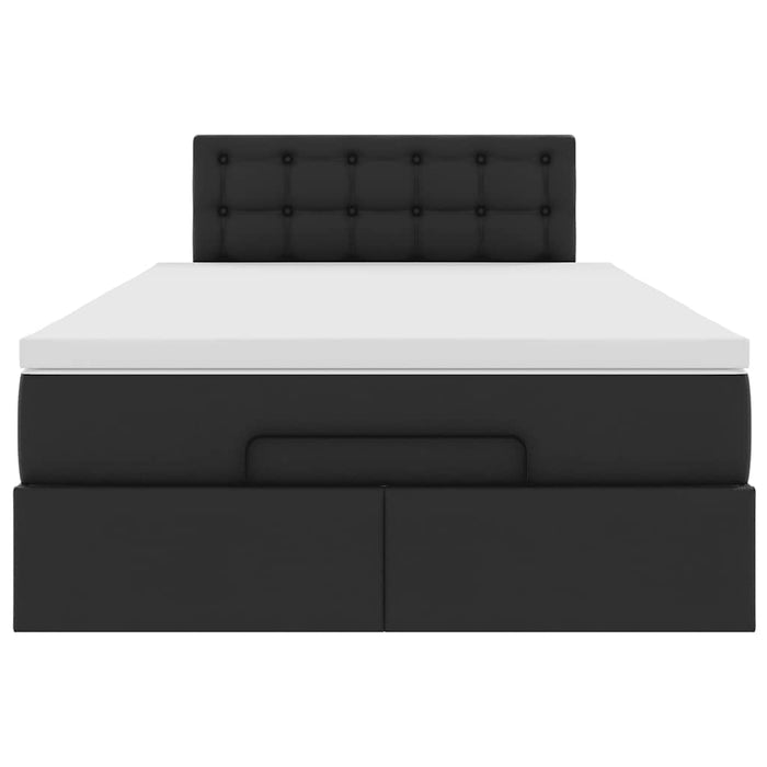 Cadru pat otoman cu saltea neagră 120x190 cm piele artificială - WALTI WALTI