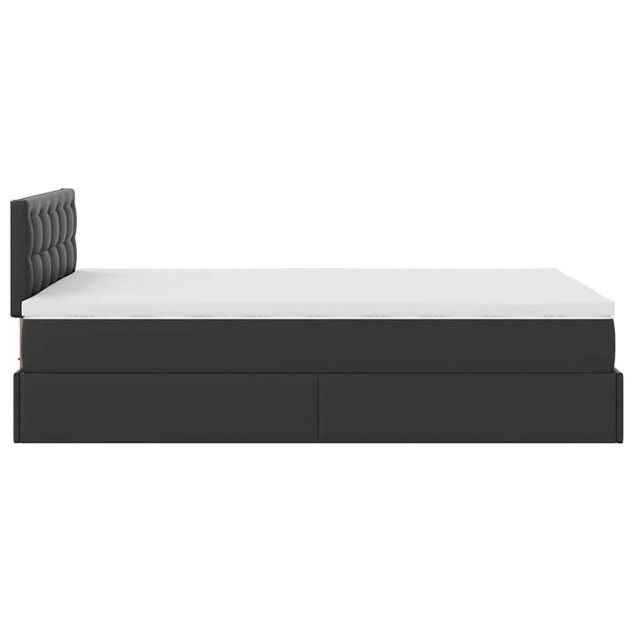 Cadru pat otoman cu saltea neagră 120x190 cm piele artificială - WALTI WALTI