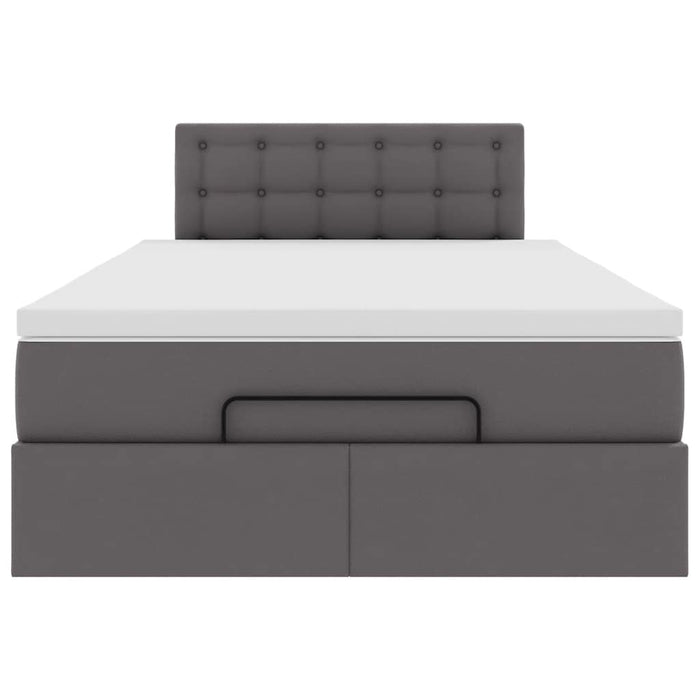 Cadru pat otoman cu saltea gri 120x190 cm piele artificială - WALTI WALTI